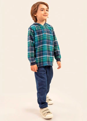 Bugbee - Blusão Infantil Flanela Azul - BUGBEE