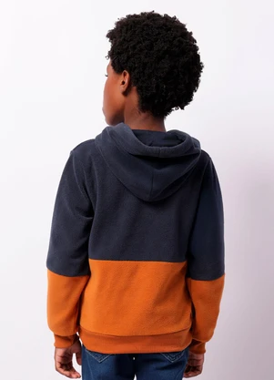 Torra - Blusão Infantil Fleece Bicolor Marinho - TORRA
