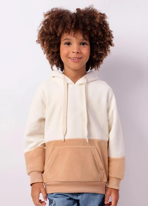 Torra - Blusão Infantil Fleece Bicolor Off White - TORRA