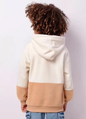 Torra - Blusão Infantil Fleece Bicolor Off White - TORRA