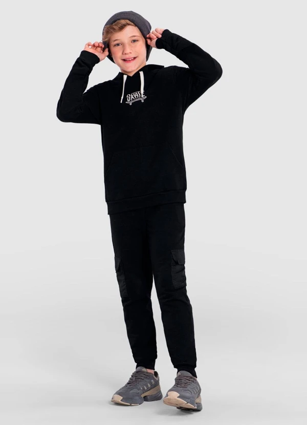 Brandili - Blusão Infantil Menino de Skate Preto 2