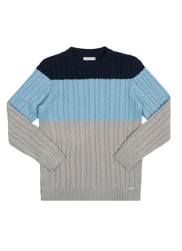 Alakazoo - Blusão Infantil Menino em Tricô com Listras Marinho 1