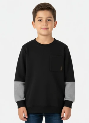 Up Baby - Blusão Infantil Moletom para Menino Preto - UP BABY