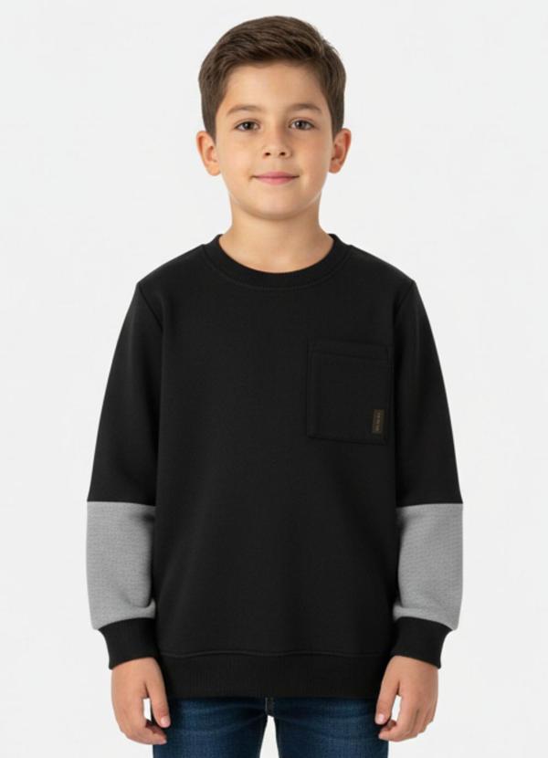 Up Baby - Blusão Infantil Moletom para Menino Preto