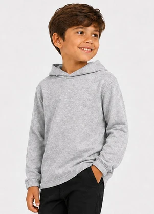 Select - Blusão Infantil Moletom Peluciado Cinza - SELECT