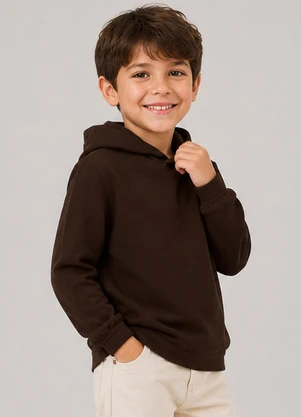 Secret Glam - Blusão Infantil Moletom Peluciado Marrom - SECRET GLAM