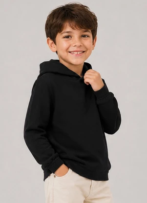 Select - Blusão Infantil Moletom Peluciado Preto - SELECT