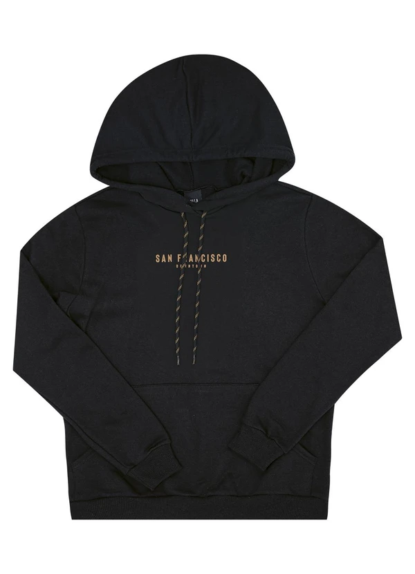 Pulla Bulla - Blusão Juvenil Menino Moletom Preto