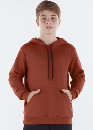 Pulla Bulla - Blusão Juvenil Menino Moletom Vermelho - PULLA BULLA