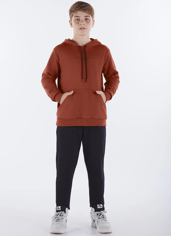 Pulla Bulla - Blusão Juvenil Menino Moletom Vermelho 2