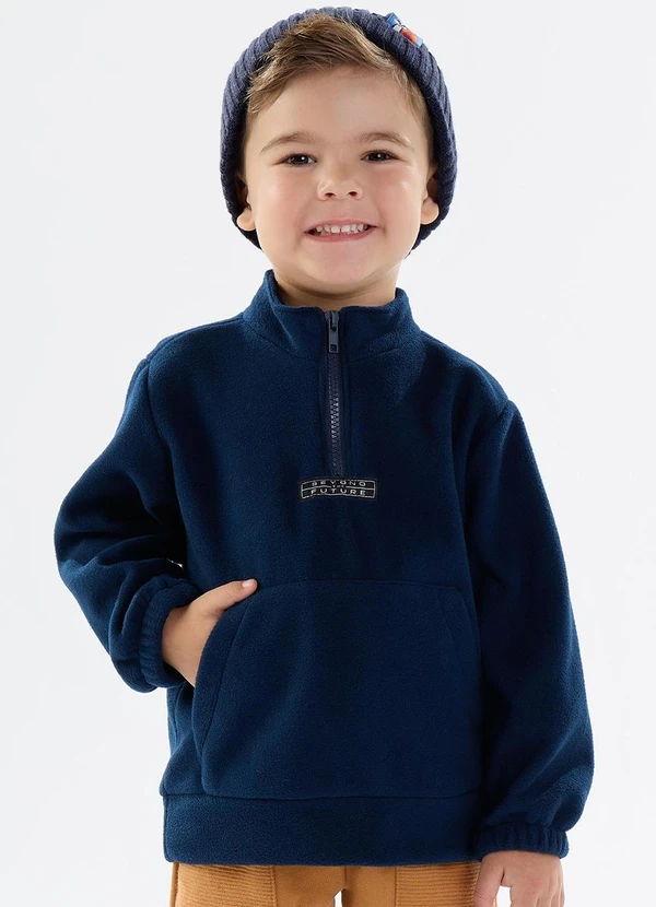 Pulla Bulla - Blusao Malha Soft Azul