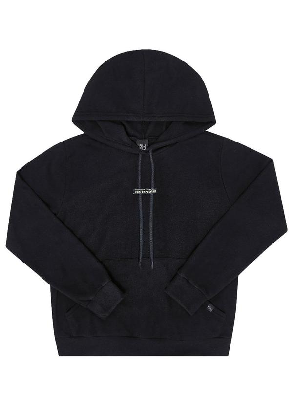 Pulla Bulla - Blusão Malha Soft Menino Preto