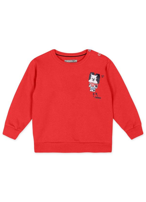 Tigor T Tigre - Blusão Manga Longa Moletom Masculino Bebê Vermelh