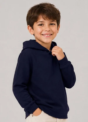 Select - Blusão Masculino Infantil Moletom Peluciado Azul - SELECT