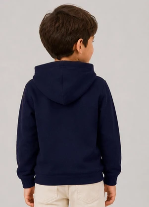 Select - Blusão Masculino Infantil Moletom Peluciado Azul - SELECT