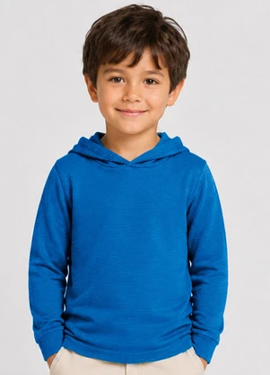 Select - Blusão Masculino Infantil Moletom Peluciado Azul - SELECT
