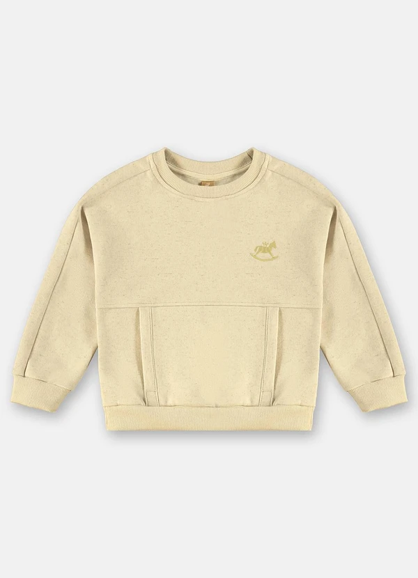 Up Baby - Blusão Menino em Moletom Linho Amarelo