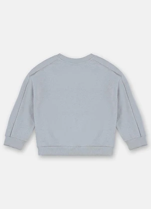 Up Baby - Blusão Menino em Moletom Linho Azul - UP BABY