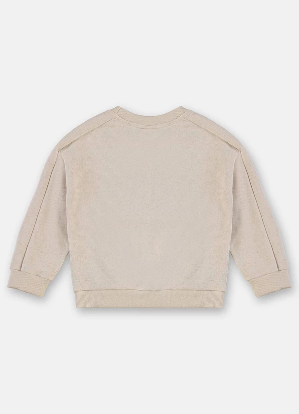 Up Baby - Blusão Menino em Moletom Linho Bege 2