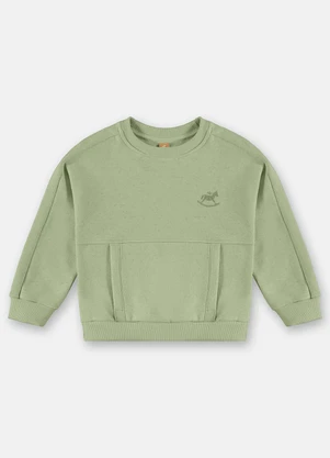 Up Baby - Blusão Menino em Moletom Linho Verde - UP BABY