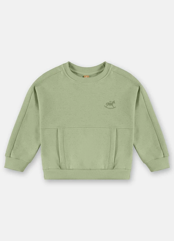 Up Baby - Blusão Menino em Moletom Linho Verde