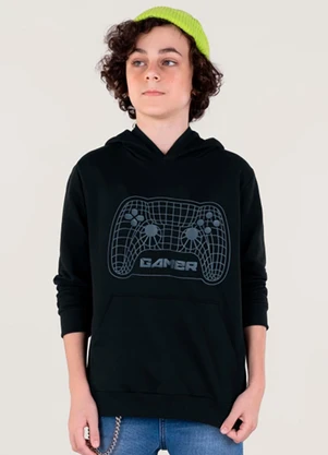 Extreme - Blusão Moletinho Teen Menino Preto - EXTREME