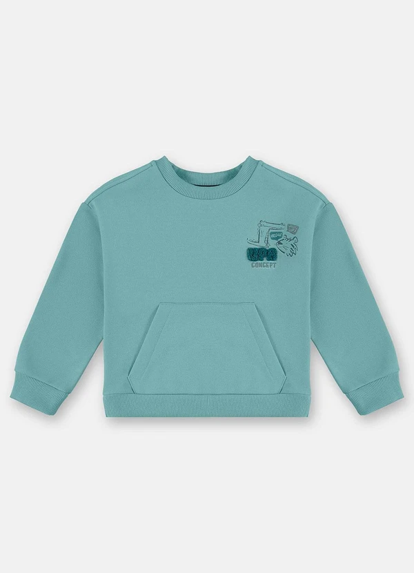 Up Baby - Blusão Moletom com Bordado Menino Azul 4