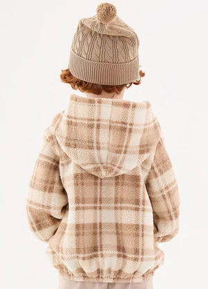 Up Baby - Blusão Xadrez Infantil para Meninos Marrom - UP BABY