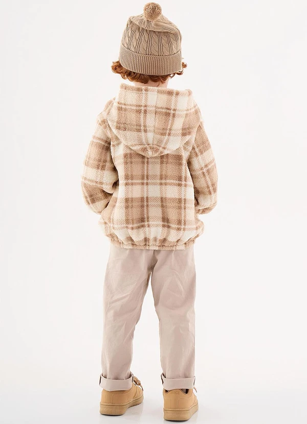 Up Baby - Blusão Xadrez Infantil para Meninos Marrom 4