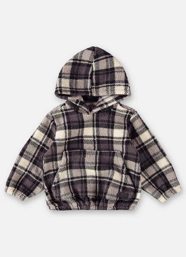 Up Baby - Blusão Xadrez Infantil para Meninos Preto 5