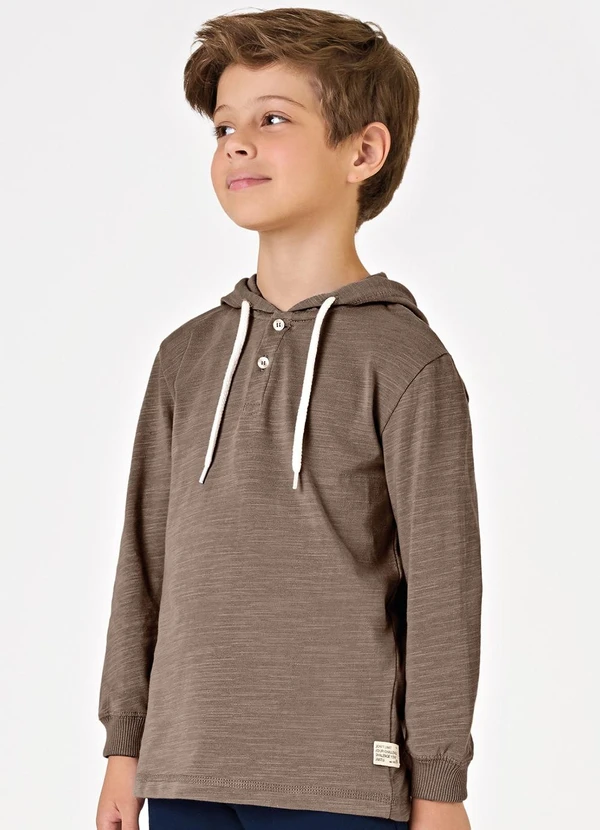 Trick Nick - Camiseta com Capuz Masculina Flamé Marrom 3