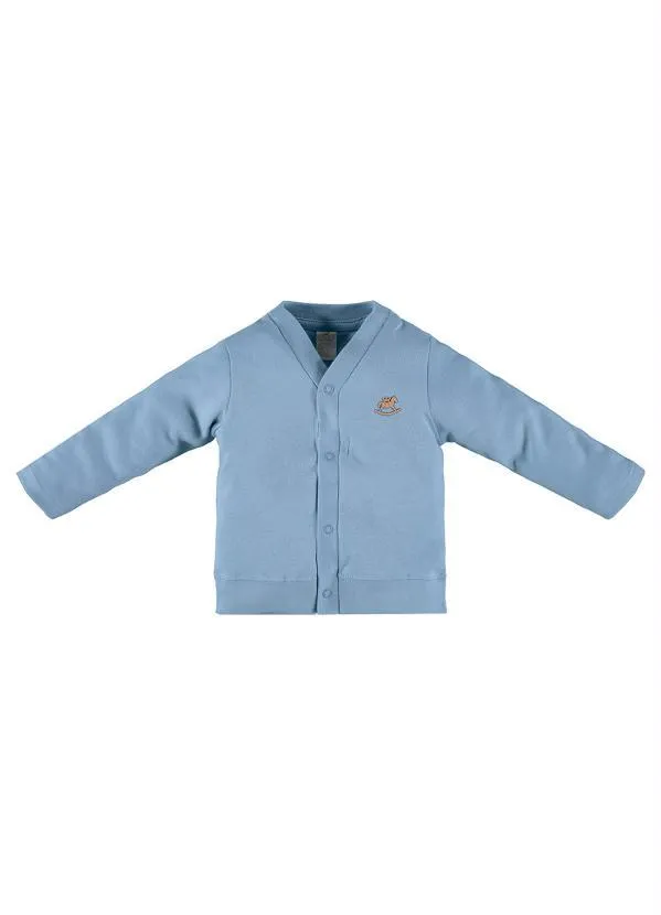 Up Baby - Cardigan Bebê em Suedine Azul