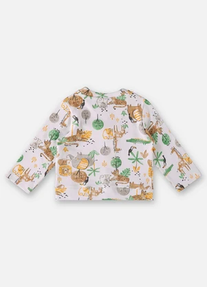 Up Baby - Cardigan em Suedine Bebê Menino Branco - UP BABY
