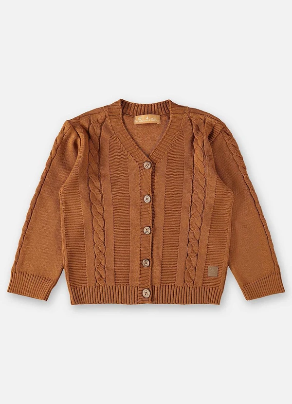 Up Baby - Cardigan em Tricô Infantil Menino Marrom 3