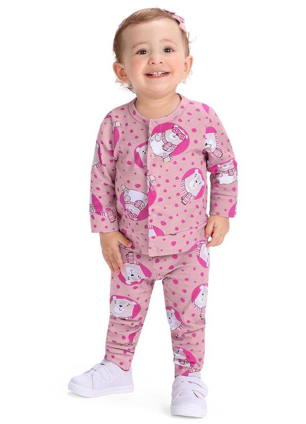 Alenice - Cardigan Ursinho Unissex Rosa  2