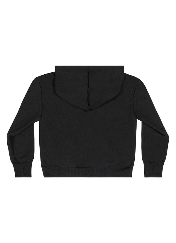 Quimby - Casaco com Capuz Infantil Unissex Preto 2
