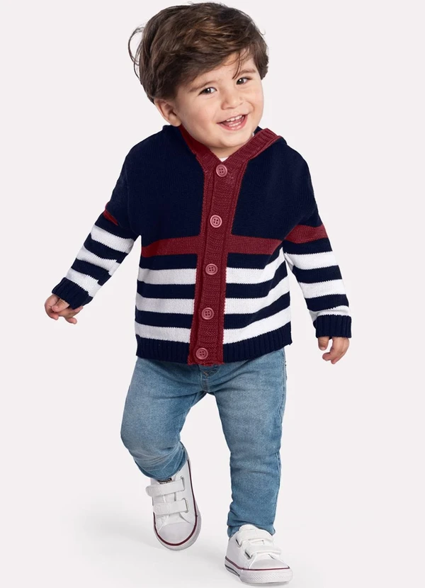 Kyly - Casaco com Orelhinhas Infantil Menino Azul 3