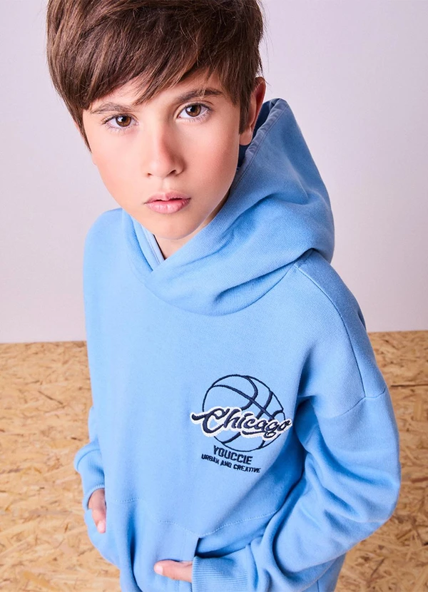 Youccie - Casaco de Moletom com Bordado Azul 5