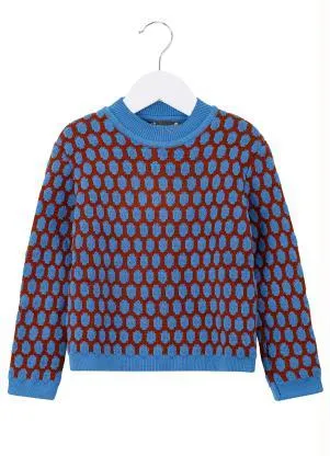 Bento - Casaco de Tricot Ponto Pipoca Azul - BENTO