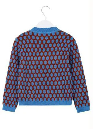 Bento - Casaco de Tricot Ponto Pipoca Azul - BENTO