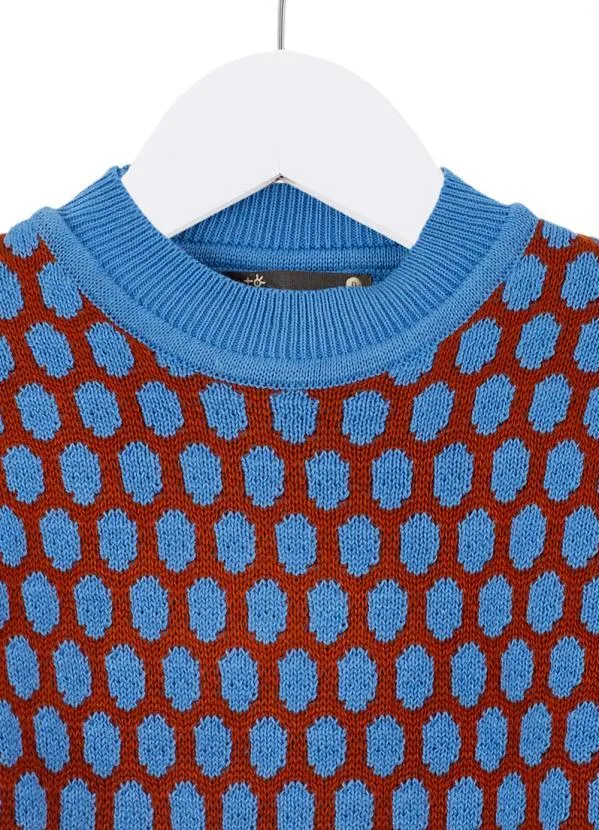 Bento - Casaco de Tricot Ponto Pipoca Azul 3