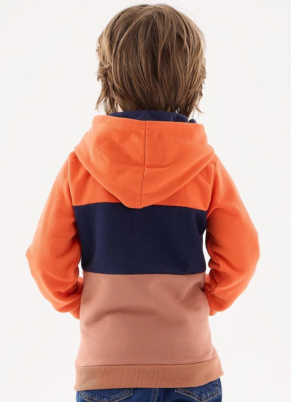 Up Baby Casaco em Moletom Infantil Menino Laranja