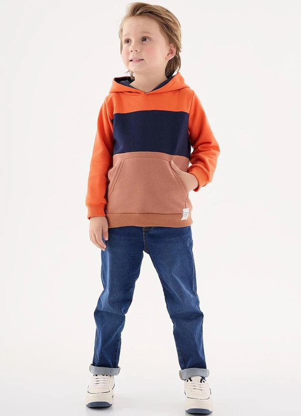 Up Baby - Casaco em Moletom Infantil Menino Laranja 3