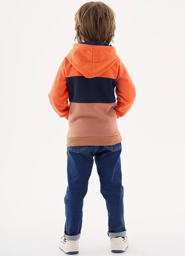 Up Baby - Casaco em Moletom Infantil Menino Laranja 4