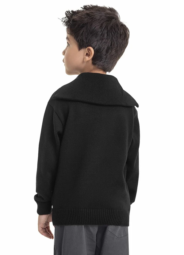 Quimby - Casaco em Tricô Infantil Menino Preto 2