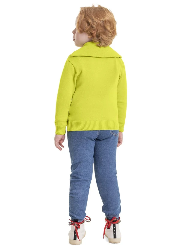 Quimby - Casaco em Tricô Infantil Menino Verde 4