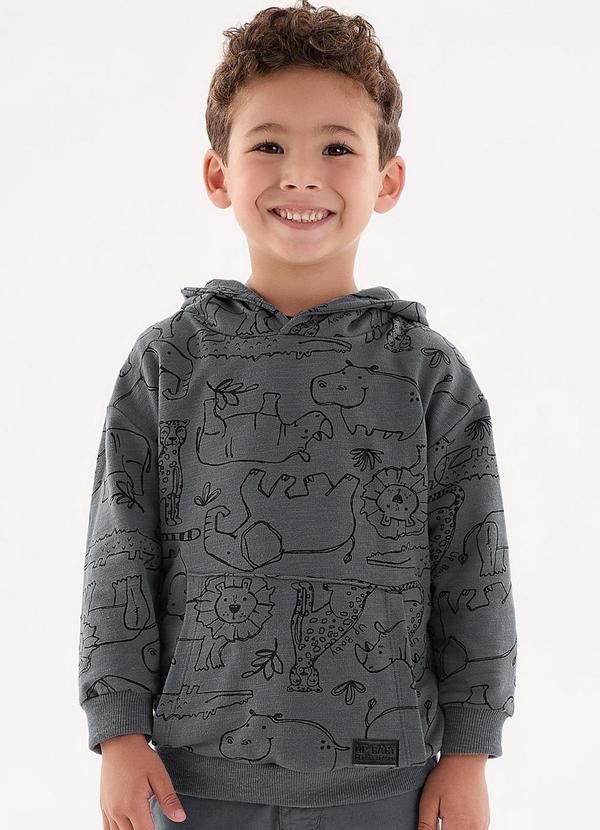 Up Baby - Casaco Flamê Infantil Menino Cinza