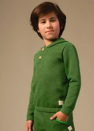 Bugbee - Casaco Infantil em Malha Texturizada Verde - BUGBEE