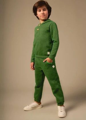 Bugbee - Casaco Infantil em Malha Texturizada Verde - BUGBEE