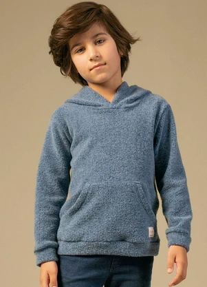 Bugbee - Casaco Infantil em Malha Tweed Azul - BUGBEE